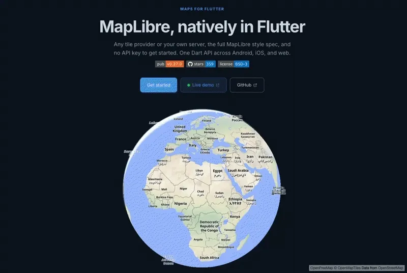 The new Flutter MapLibre documentation site