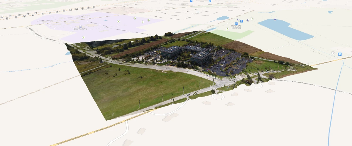 Use a custom style layer with three.js to add a 3D tiles to the map.