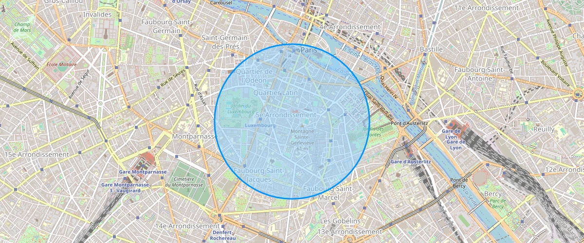 Draw a radius to approximate a location with Turf.js