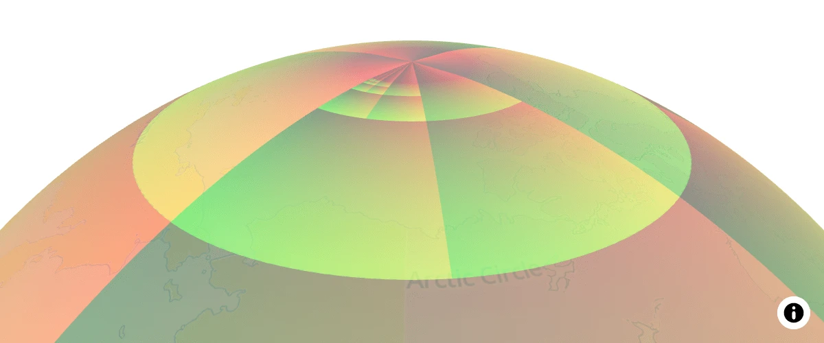 Use custom layer to display arbitrary tiles drawn with a custom WebGL shader on a globe.