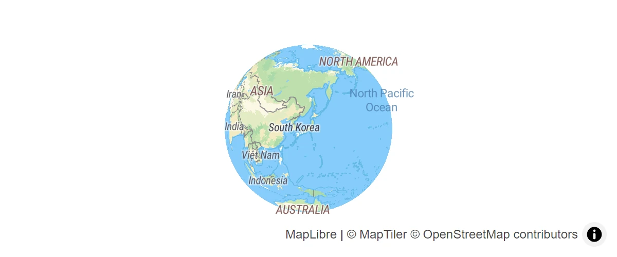 Display a globe with a vector map.