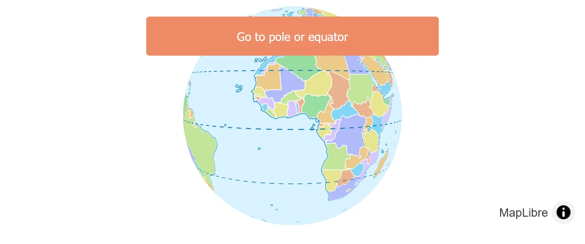 Explanation of zoom and planet size relation under globe projection and how to account for it when changing the map center and zoom by some delta.