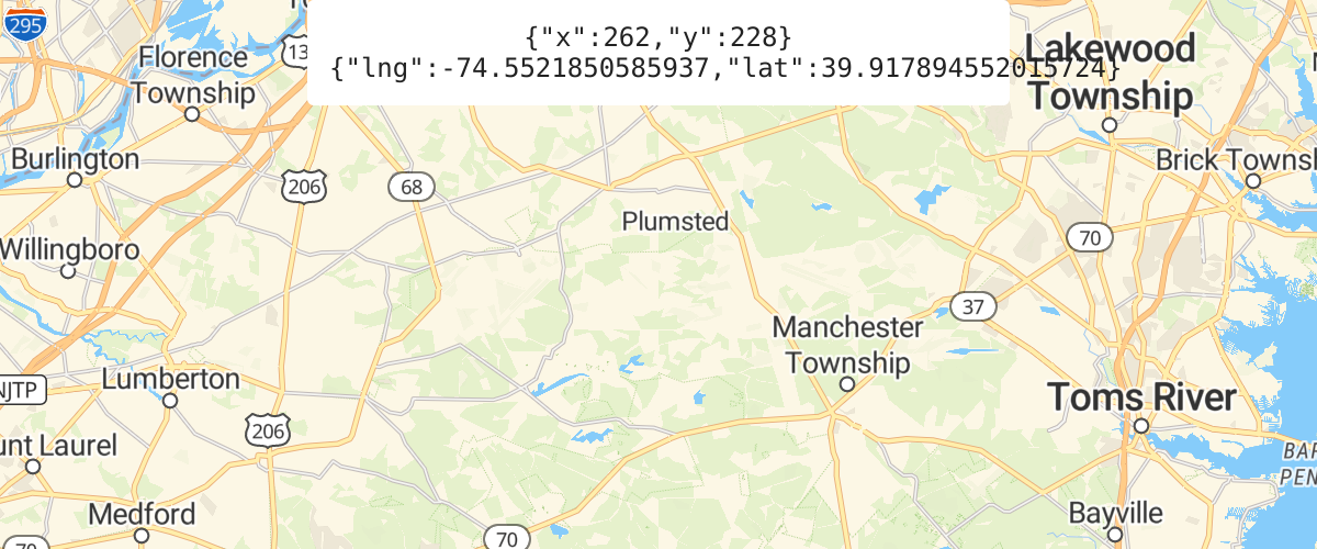 Show mouse position on hover with pixel and latitude and longitude coordinates.