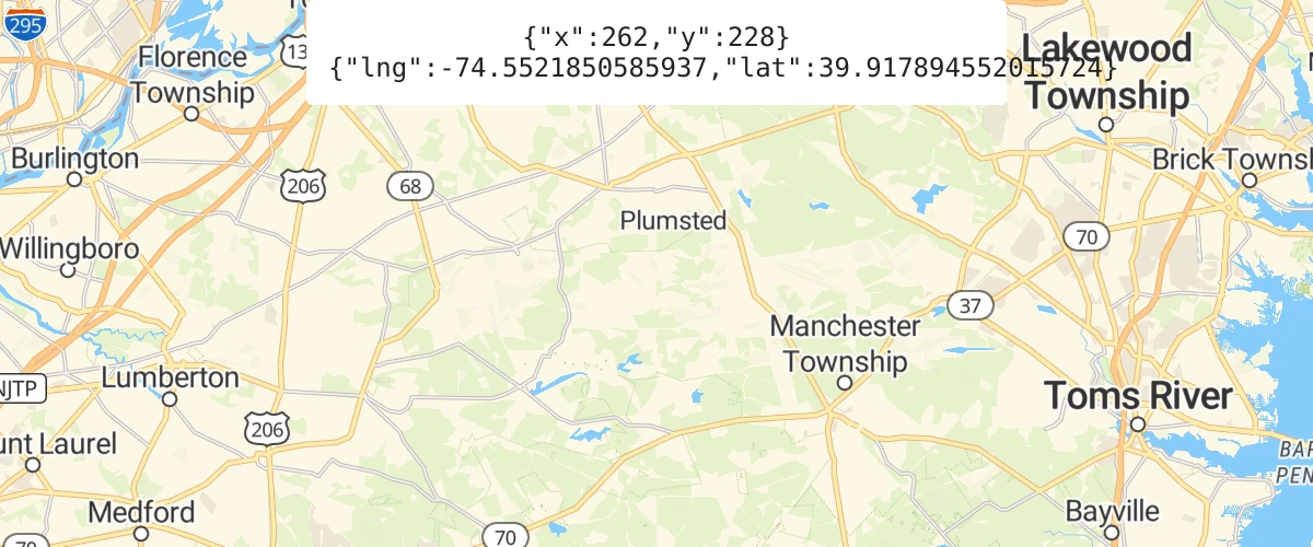 Show mouse position on hover with pixel and latitude and longitude coordinates.