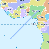 Pastel-blue diagonal stroke over the demo basemap